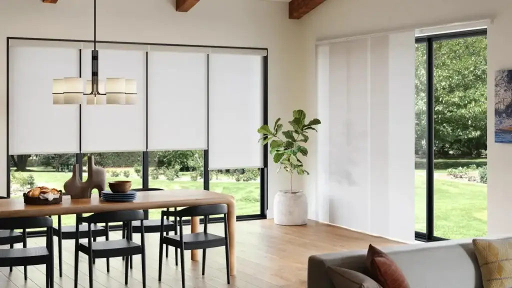 Motorized window treatments South Florida installed in a luxury home