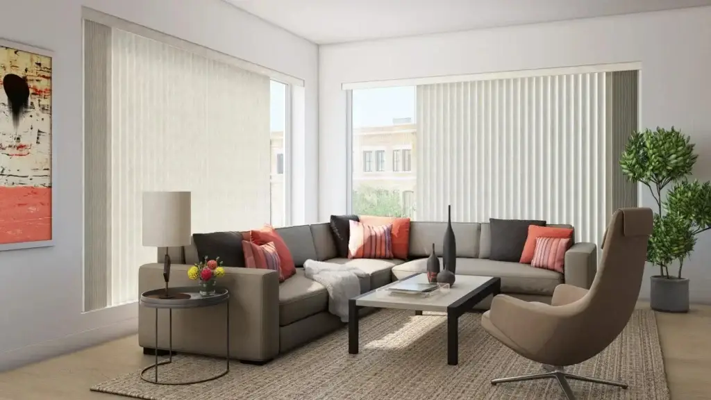 Hunter Douglas PowerView motorized shades in a modern residence