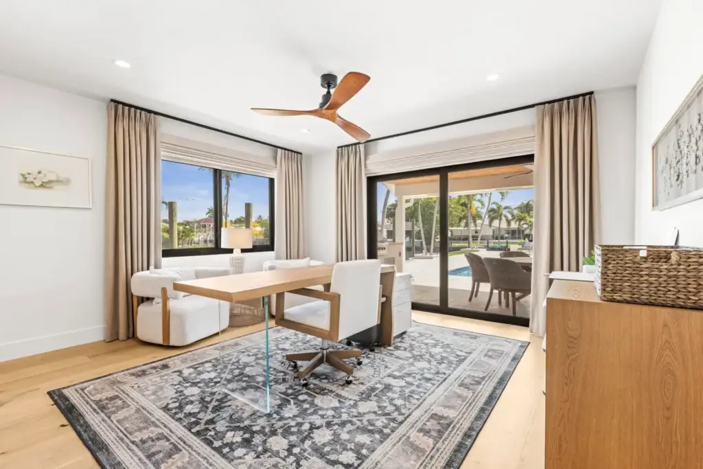 Luxury home automation in South Florida with motorized shades and smart lighting